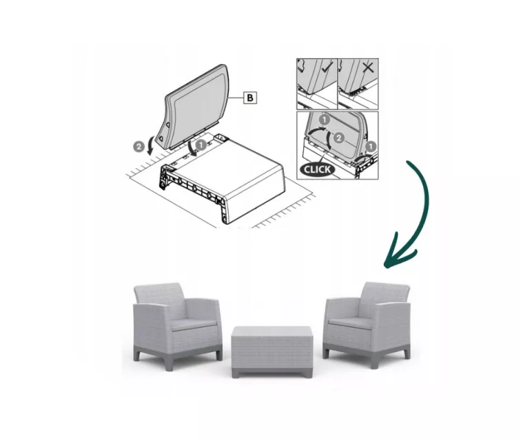 Dārza mēbeļu komplekts Scandi Forma Balcony Set gaiši pelēks/tumša tērauda pelēks