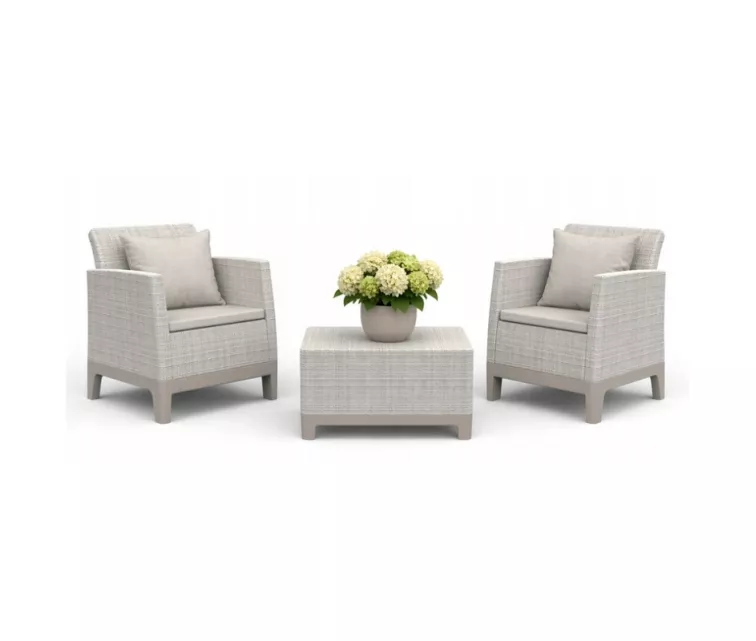 Garden furniture set Scandi Forma Balcony Set pebble gray/light beige