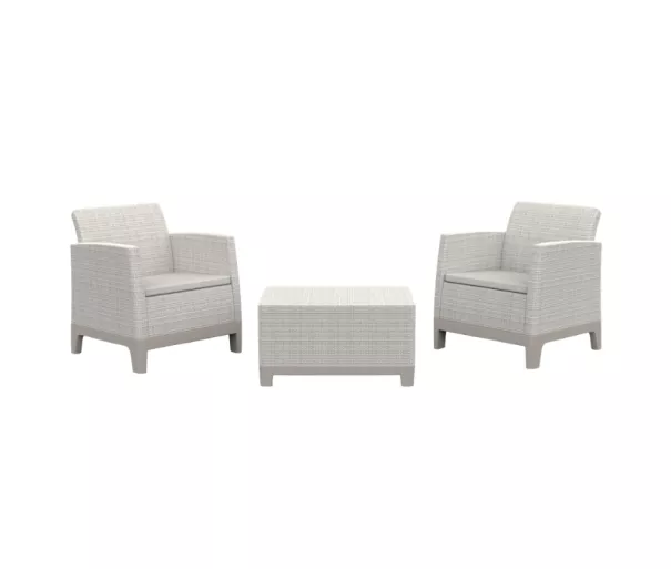 Dārza mēbeļu komplekts Scandi Forma Balcony Set oļu pelēks/gaiši bēšs