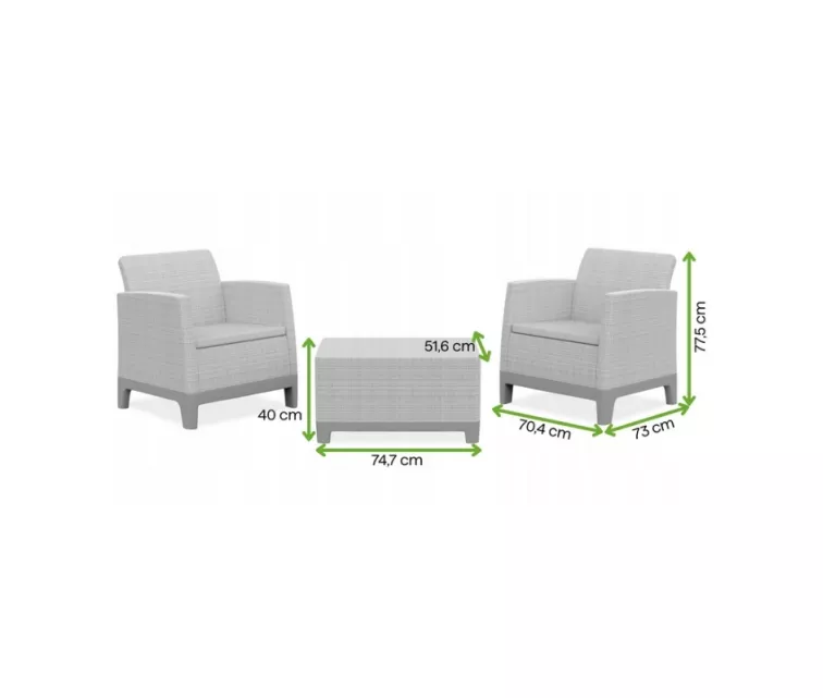 Garden furniture set Scandi Forma Balcony Set pebble gray/light beige
