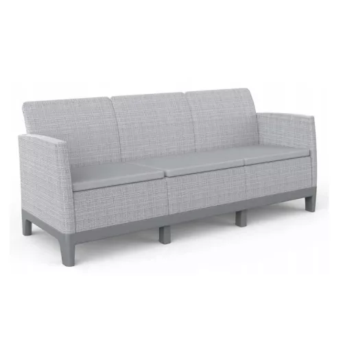 Dārza dīvāns divvietīgs Scandi Form 3 Seater Sofa gaiši pelēks/tumša tērauda pelēks