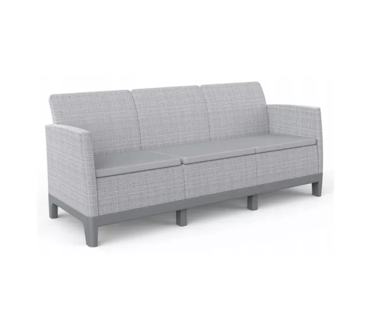 Dārza dīvāns divvietīgs Scandi Form 3 Seater Sofa gaiši pelēks/tumša tērauda pelēks