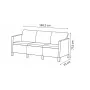 Dārza dīvāns divvietīgs Scandi Form 3 Seater Sofa gaiši pelēks/tumša tērauda pelēks