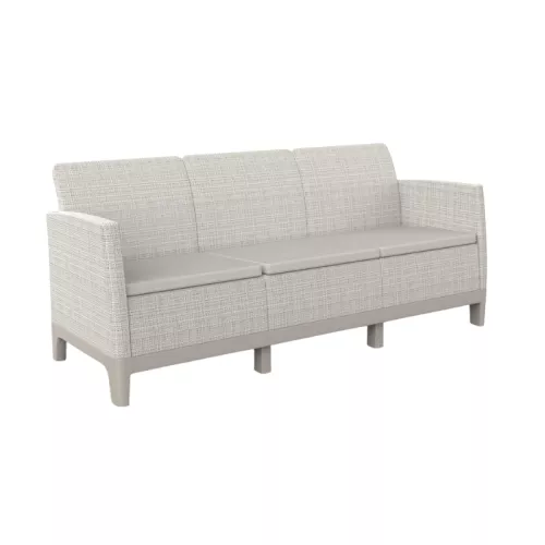 Dārza dīvāns divvietīgs Scandi Form 3 Seater Sofa oļu pelēks/gaiši bēšs