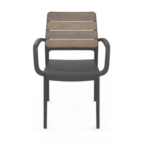 Garden chair Deco Porto Armchair walnut/gray