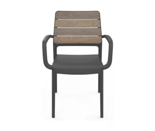 Garden chair Deco Porto Armchair walnut/gray