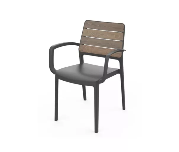 Garden chair Deco Porto Armchair walnut/gray