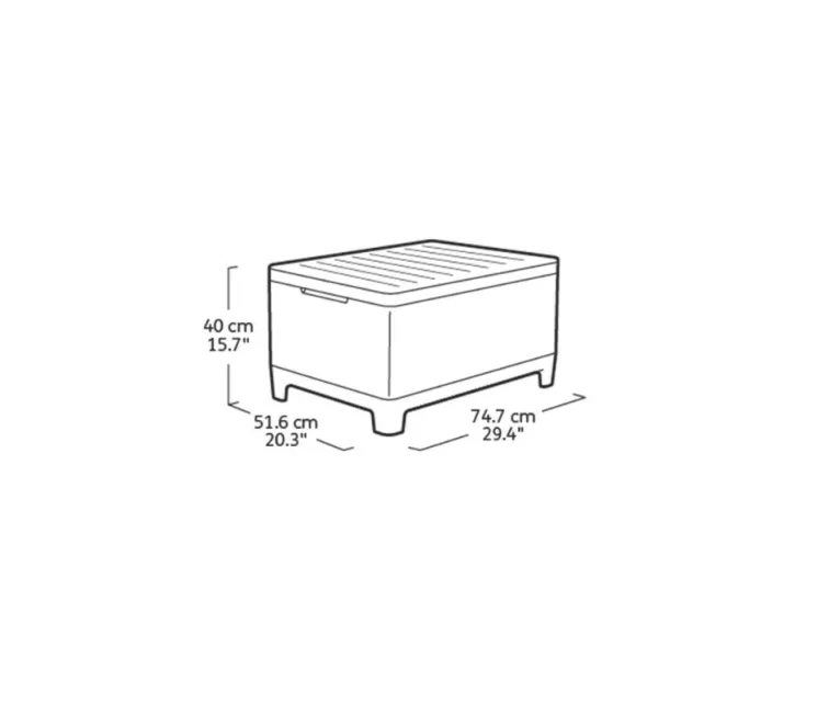 Dārza galdiņš/uzglabāšanas kaste Scandi Storage Table pelēks