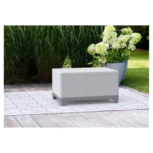 Dārza galdiņš/uzglabāšanas kaste Scandi Storage Table gaiši pelēks/tumša tērauda pelēks