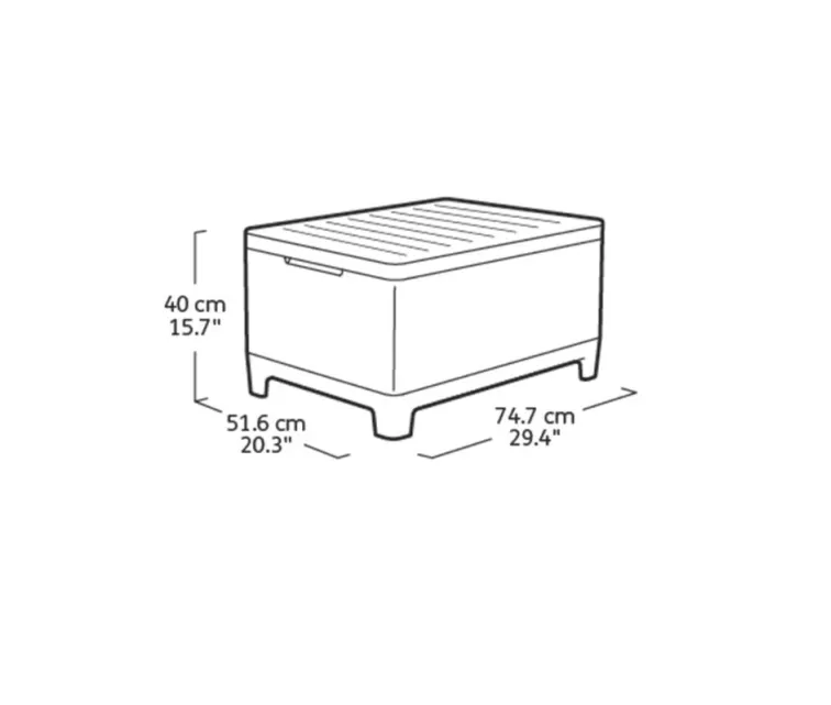 Dārza galdiņš/uzglabāšanas kaste Scandi Storage Table oļu pelēks/gaiši bēšs