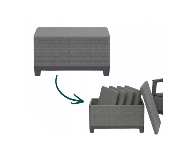 Dārza galdiņš/uzglabāšanas kaste Scandi Storage Table pelēks