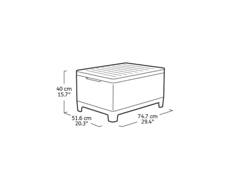 Dārza galdiņš/uzglabāšanas kaste Scandi Storage Table pelēks