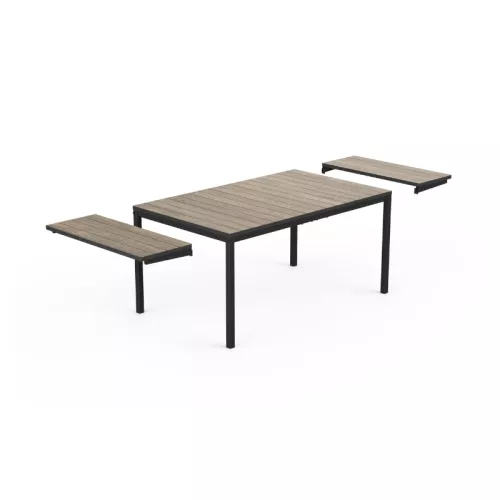 Dārza galds pagarināms Deco Porto Nova Extendable 160-240 oša koka tonis/melns