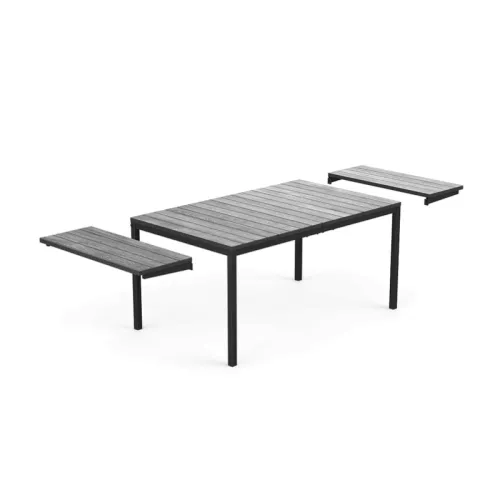 Dārza galds pagarināms Deco Porto Nova Extendable 160-240 pelēks/melns