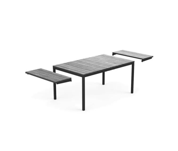 Dārza galds pagarināms Deco Porto Nova Extendable 160-240 pelēks/melns