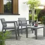 Dārza mēbeļu komplekts Emily Balcony Set ar spilveniem pelēks