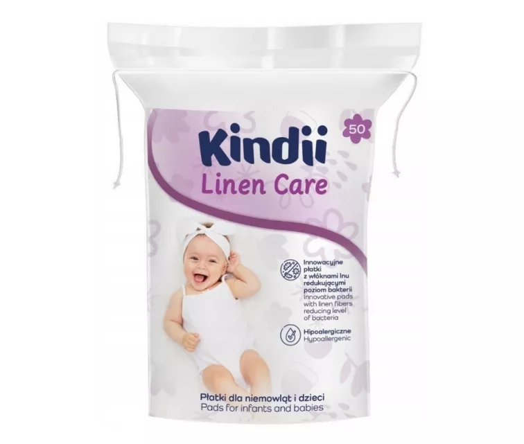 Cotton pads for babies Kindii Linen Care 50 pcs.