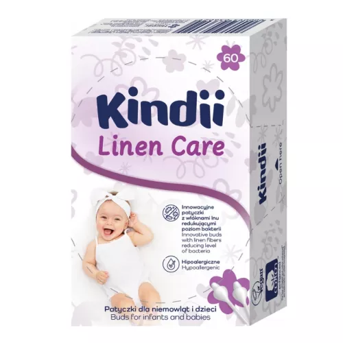 Cotton buds for babies Kindii Linen Care 60 pcs.