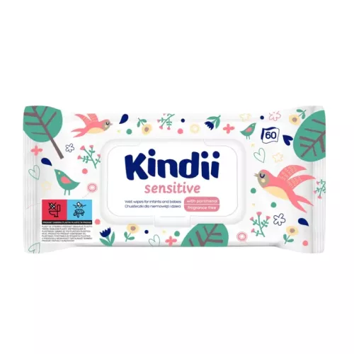 Wet wipes for babies Kindii Sensitive 60 pcs. pop-up