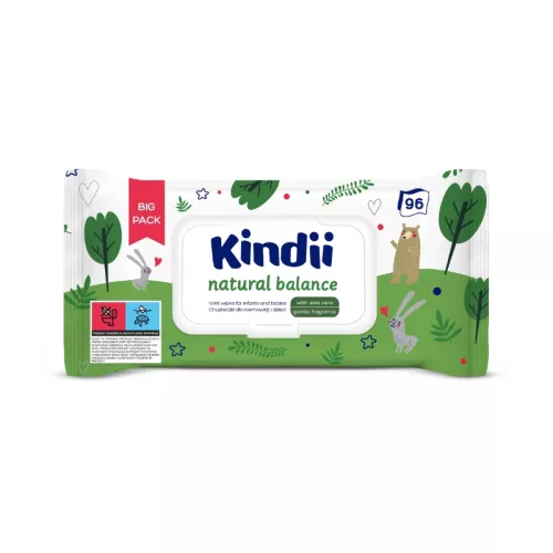 Wet wipes for babies Kindii Natural Balance 96 pcs. pop-up