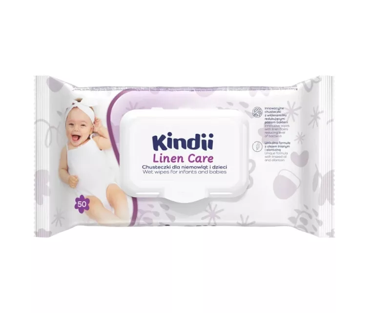 Kindii Linen Care baby wipes 50 pcs pop-up