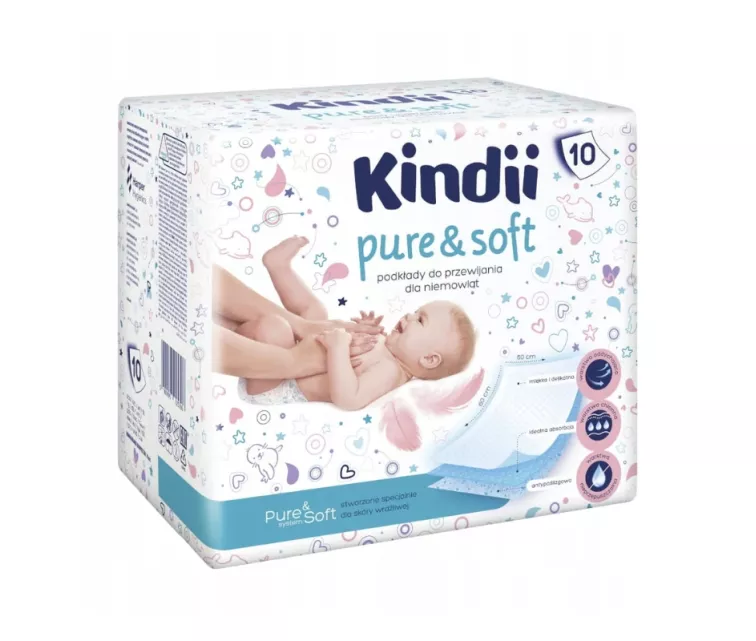 Paladziņi mazuļiem Kindii Pure& Sof 10 gab. 60x60cm