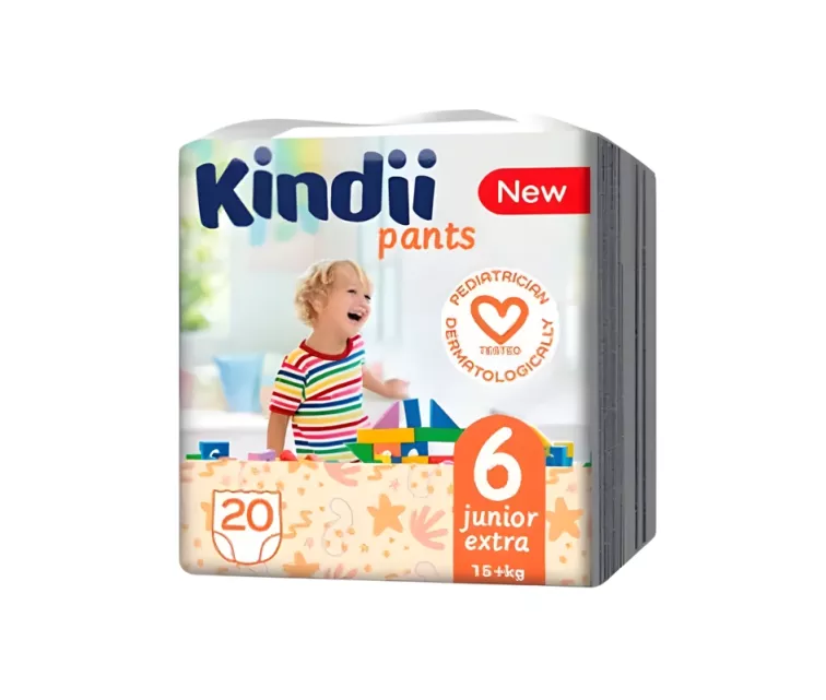 Autiņbiksītes Kindii junior extra izmērs  6 (15+kg) 20 gab.