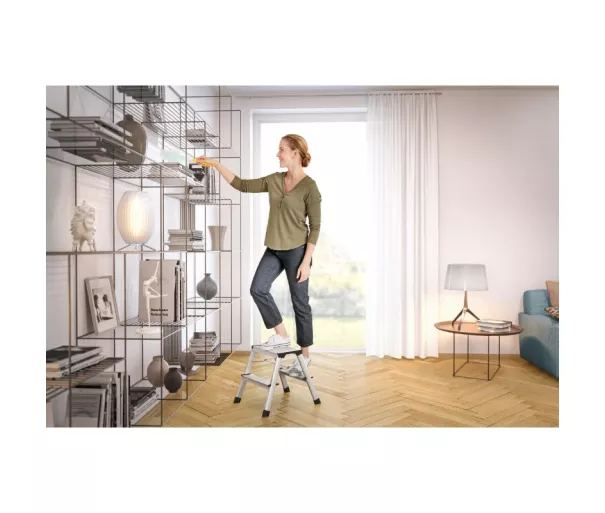 Pakāpienu soliņš salokāms D60 StandardLine / alumīnija / 2x2 pakāpieni