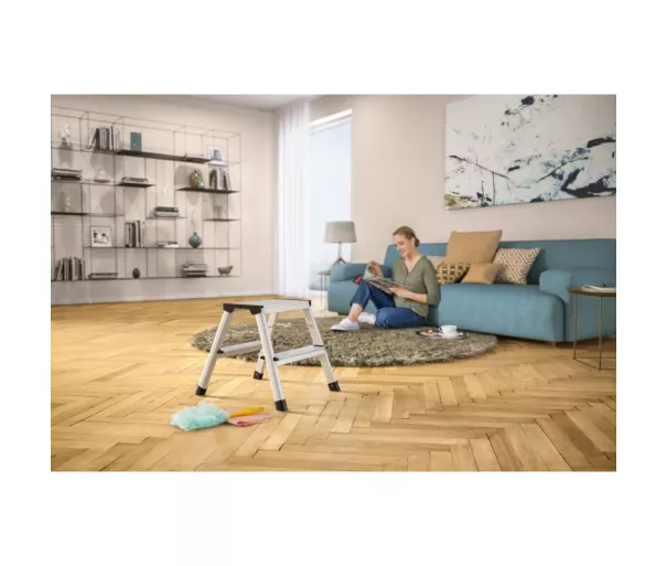 Pakāpienu soliņš salokāms D60 StandardLine / alumīnija / 2x2 pakāpieni