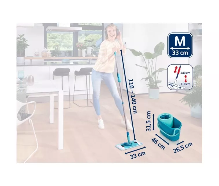 LEIFHEIT Floor Cleaning Set Clean Twist M Ergo + gr. mazg. to. Power Cleaner 1L