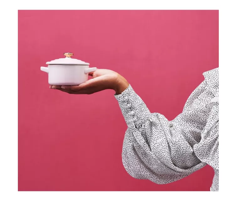 Mini Cocotte stoneware dish Ø10cm white