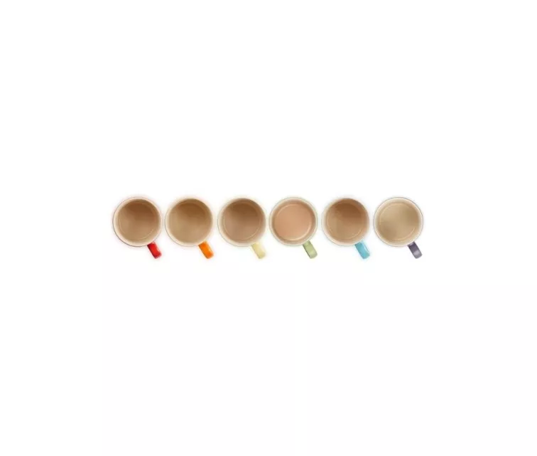 Le Creuset 6 skirtingų spalvų 350 ml akmens masės puodelių rinkinys