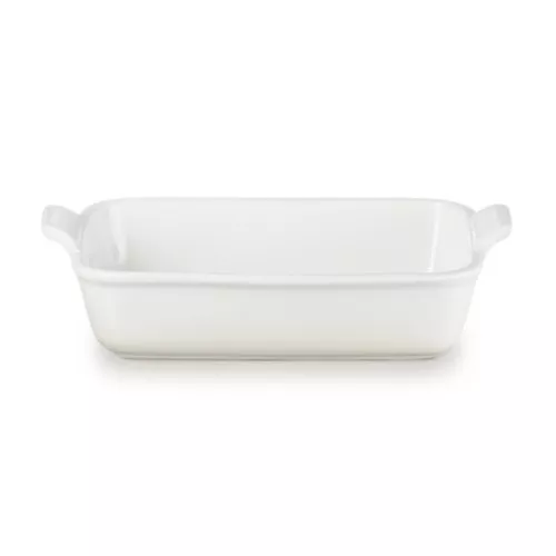 "Le Creuset" stačiakampio formos "Heritage Stoneware" 26x19 cm / 2,4 l baltos spalvos