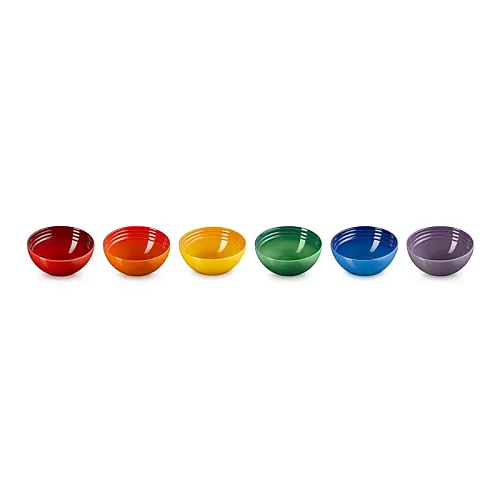 Set of 6 stoneware bowls 330ml in different colors