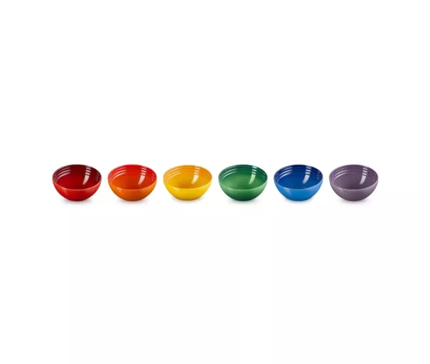 Set of 6 stoneware bowls 330ml in different colors