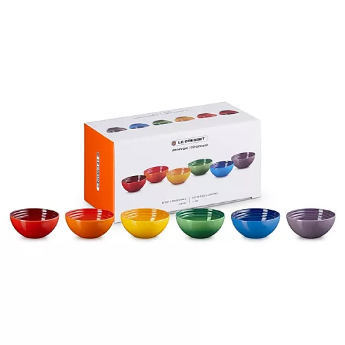 Набор из 6 керамических мисок объемом 330 мл разных цветов