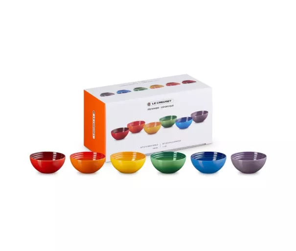 Set of 6 stoneware bowls 330ml in different colors