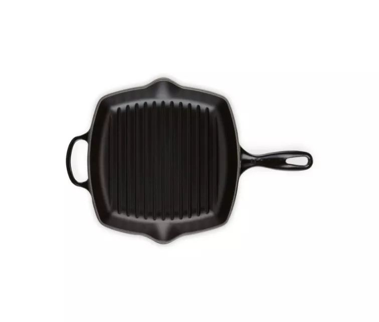 Le Creuset Ketaus grilio keptuvė kvadratinė 26x26cm matinė juoda