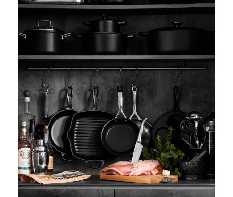 Le Creuset Ketaus grilio keptuvė kvadratinė 26x26cm matinė juoda