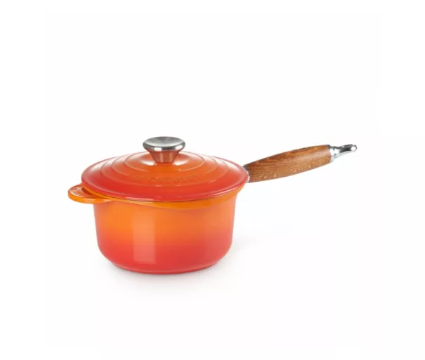 Ketaus puodas padažui Ø18cm / 1.8L oranžinės spalvos