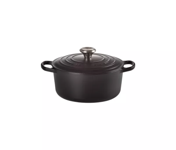 Ketaus puodas apvalus Ø24cm / 4.2L matinės juodos spalvos