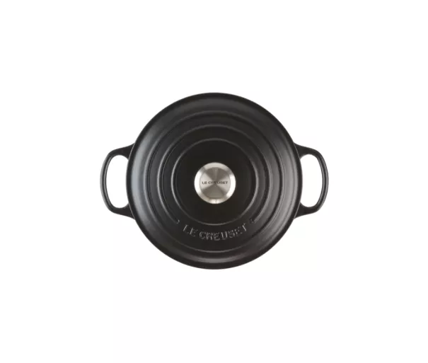 Ketaus puodas apvalus Ø24cm / 4.2L matinės juodos spalvos