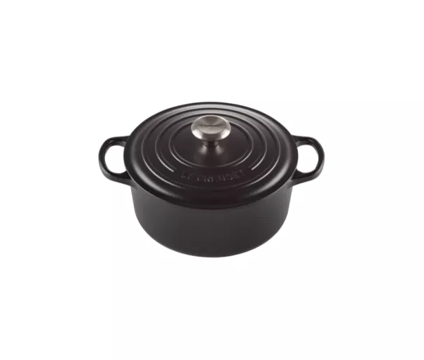 Ketaus puodas apvalus Ø24cm / 4.2L matinės juodos spalvos