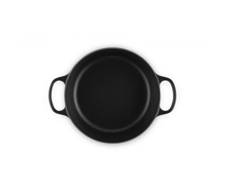 Ketaus puodas apvalus Ø34cm / 12L matinės juodos spalvos