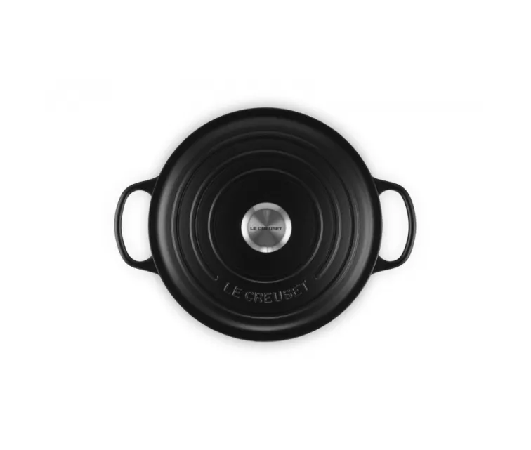 Ketaus puodas apvalus Ø34cm / 12L matinės juodos spalvos