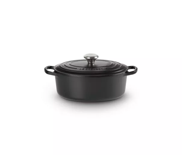 ( BEZ IEPAKOJUMA ) Čuguna katls ovāls 27cm / 4,1L matēts melns