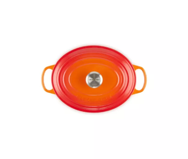 Ketaus puodas ovalus 27 cm / 4,1 l oranžinis