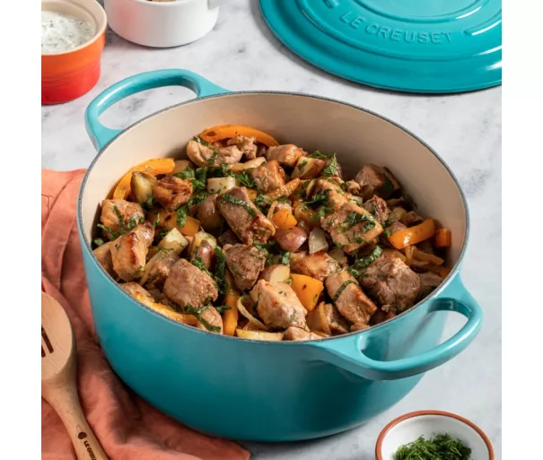 Le Creuset Ketaus puodas apvalus Ø26cm / 5,3L šviesiai mėlynas