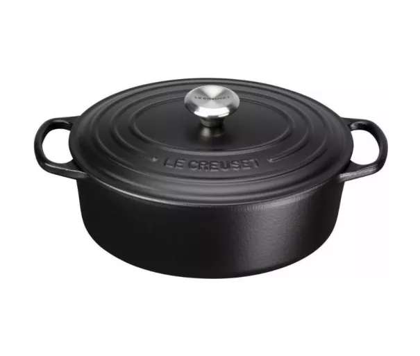 Le Creuset Ketaus puodas ovalus 31cm / 6,3L matinis juodas