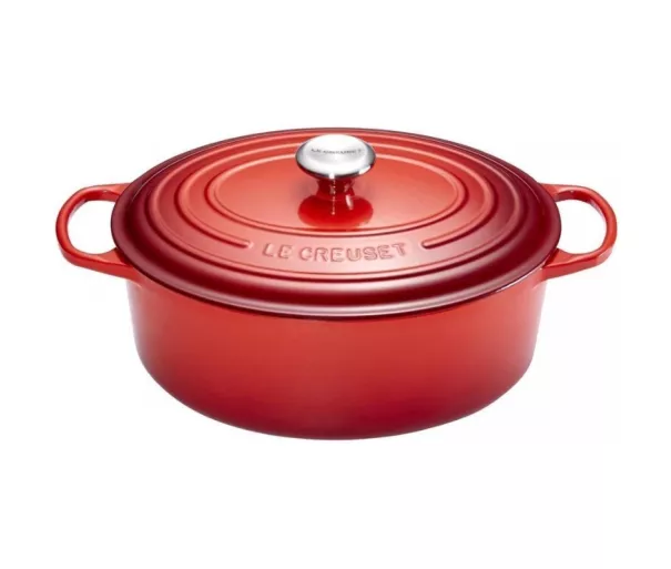Ketaus puodas ovalus 31cm / 6,3L raudonas